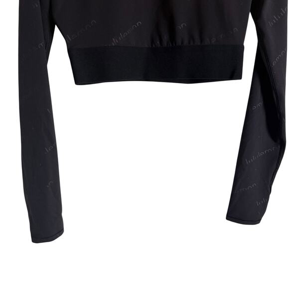 Lululemon Wunder Train Cropped Special Edition Black Logo Long Sleeve Top 6 - Picture 5 of 6